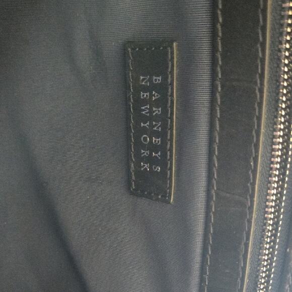 Barneys New York Gray Crocodile-Embossed Leather Tote - Picture 9 of 11